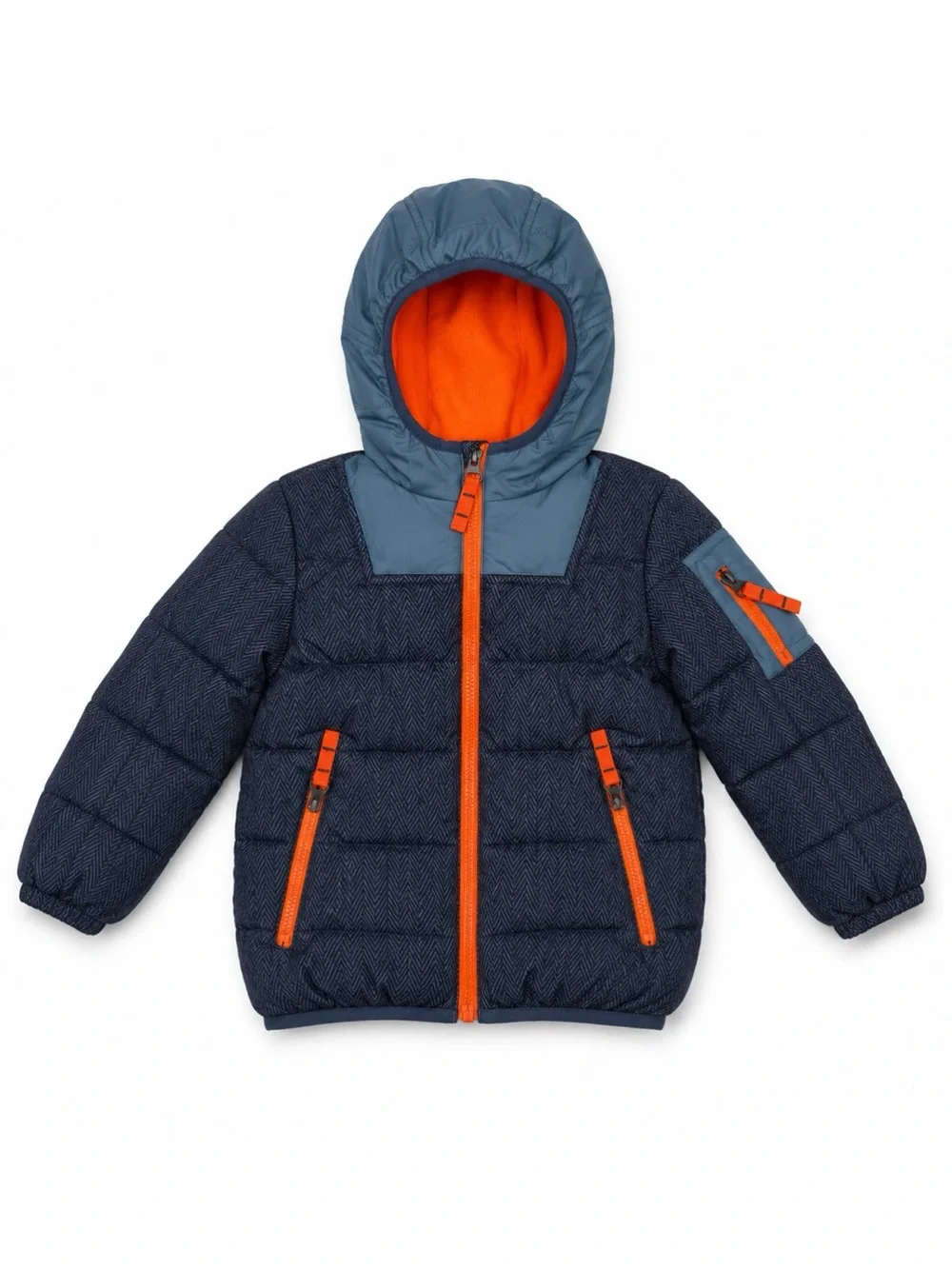Snozu Black Gray & Orange 2-in-1 Multiway Hooded Puffer Jacket Toddler 3T